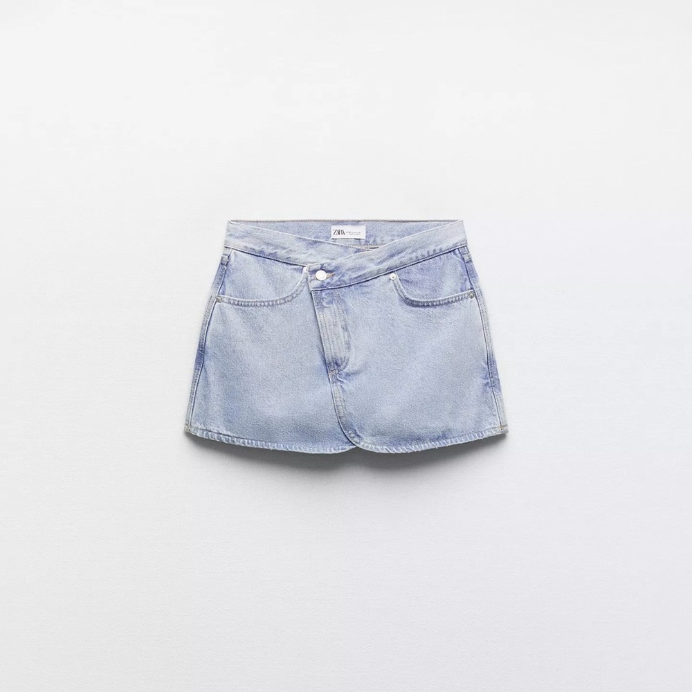 Zara Asymmetrical Denim Skort